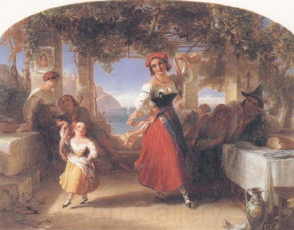 Thomas Uwins A Italian Mother Teaching her child the Tarantella